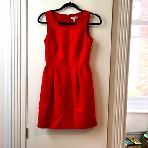 Red JCrew suiting dress